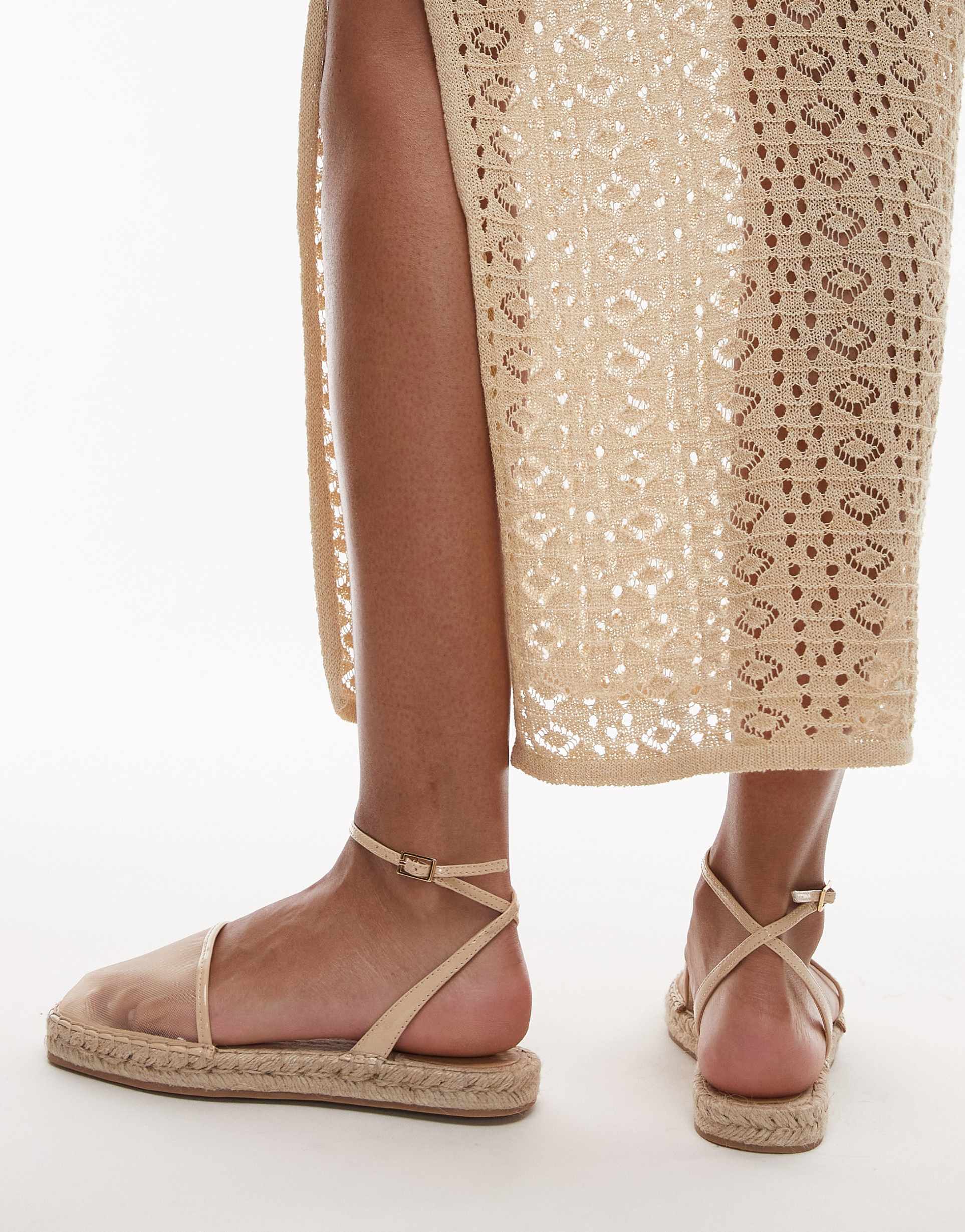 topshop hailey two part espadrilles in off white