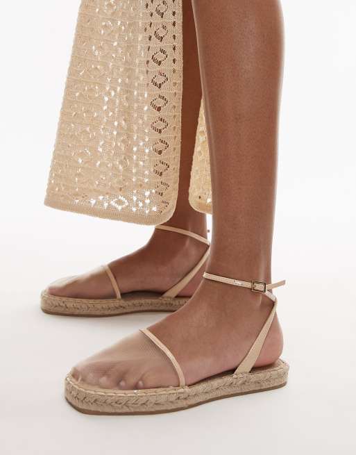 Topshop Hailey two part espadrilles in off white