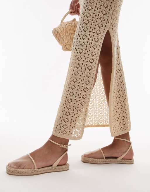 Topshop Hailey two part espadrilles in off white