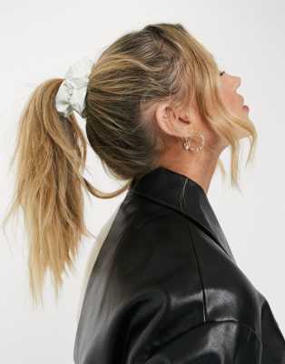 white hair scrunchie