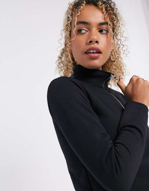 Topshop half zip funnel neck sweatshirt new arrivals