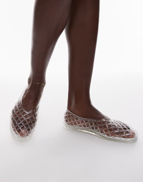 Topshop Halo caged jelly shoe in clear - view 1