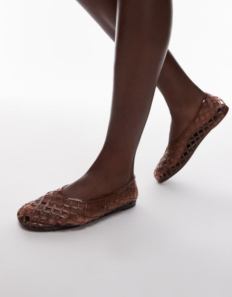 Topshop Halo caged jelly shoes in chocolate - view 1