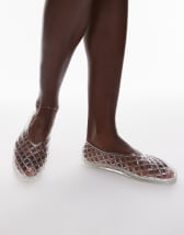 Public Desire Lover heeled ballet shoes with bow detail in mesh red