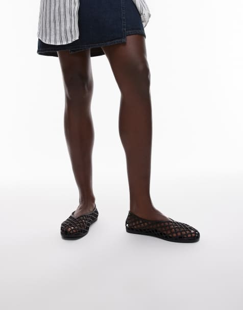 Topshop – Halo – Czarne gumowe buty - view 1