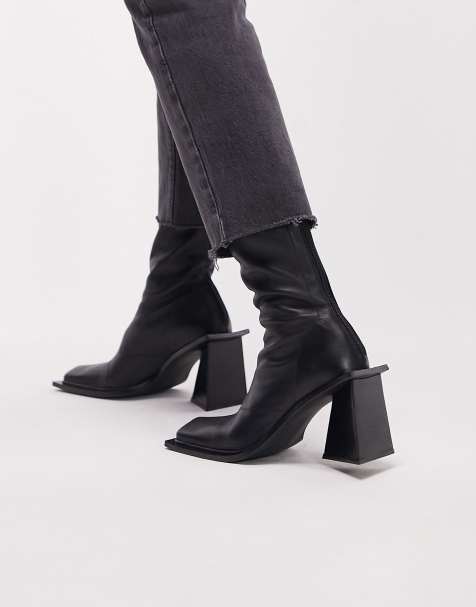 Women S High Heel Boots High Heel Leather Boots Asos