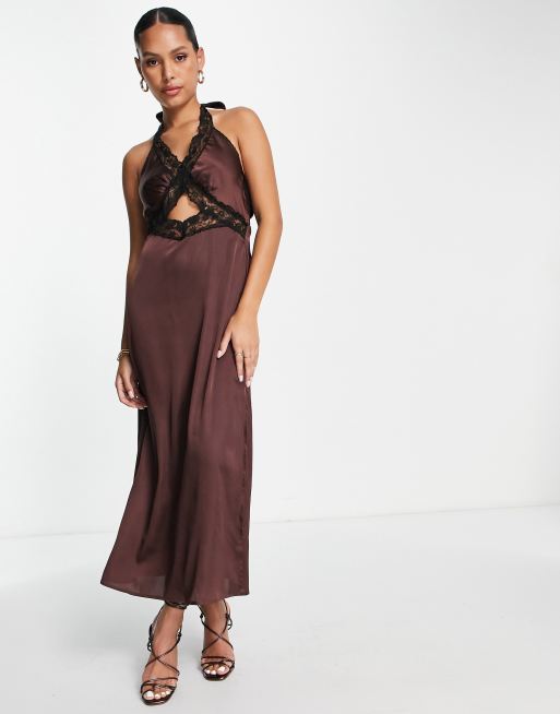 Silk lace hot sale slip dress