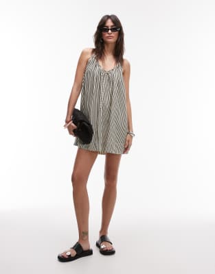TOPSHOP HALTER MINI TRAPEZE DRESS 