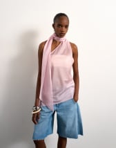 Topshop halter scarf detail top in lilac