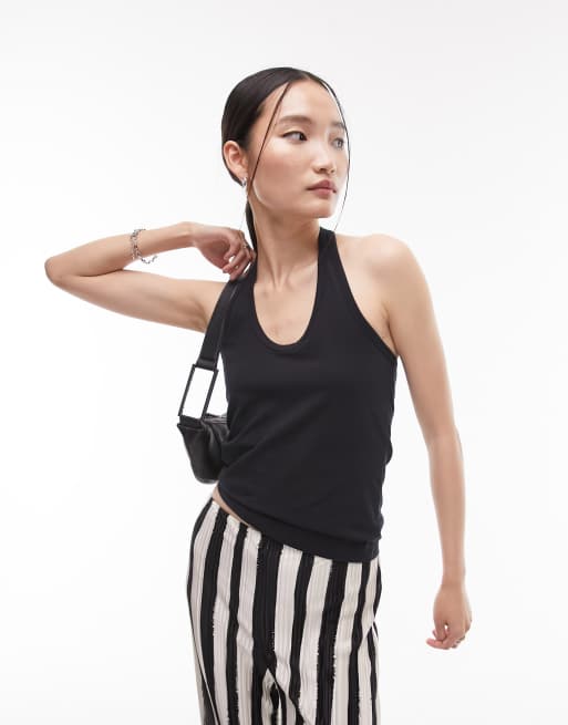 Topshop halter top in black