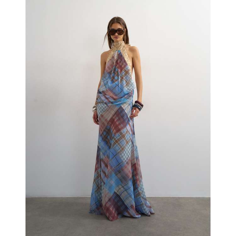 topshop pink check dress Topshop organza midi shirt dress in pink check