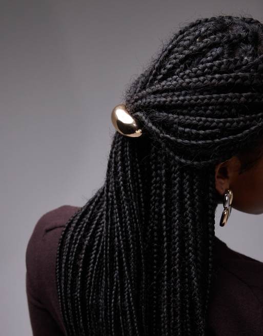 Topshop - Hannah - Élastique à cheveux avec grand détail en métal - Doré, 3 de 4
