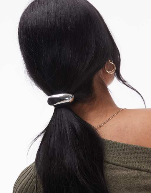 Topshop - Hannah - Haarelastiek met metalen detail in zilver