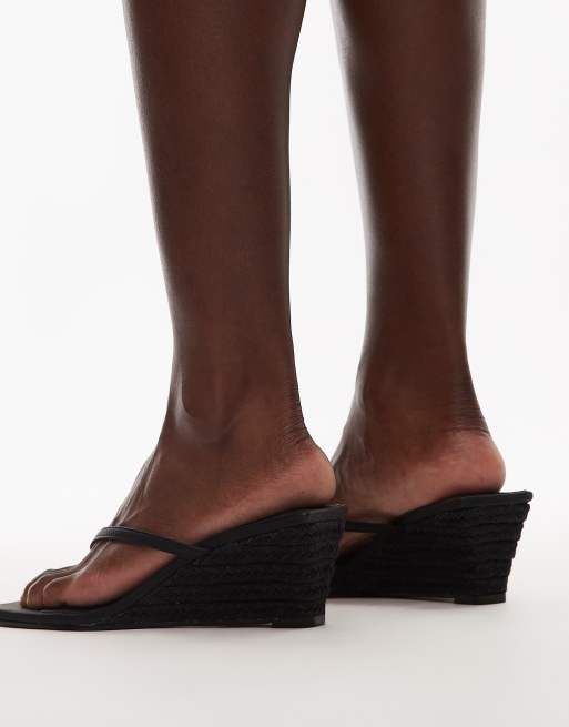 Topshop Hannah wedge heels in black, 4 of 4