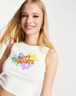 Topshop happy thoughts contrat edge vest in multi