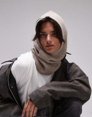 Harley lightweight ribbed balaclava in taupe-Neutral