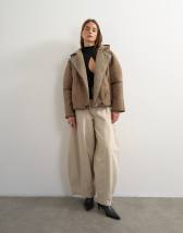 Topshop Harper baggy barrel jean in winter oat