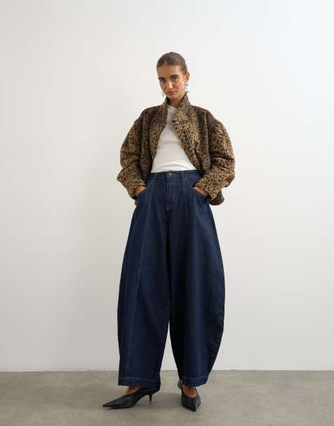 Topshop Harper baggy barrel-jeans i mørk vask - view 1