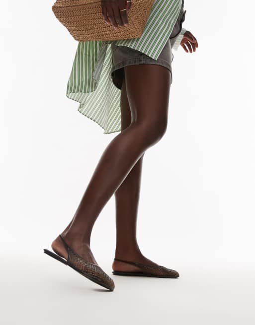 Topshop Harper jelly slingback ballet flats in black