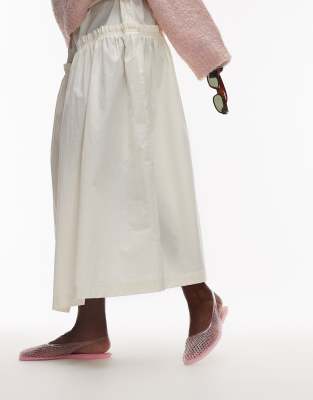 Topshop Harper Jelly Slingback Ballet Flats In Pink
