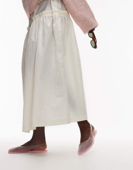 Topshop Harper jelly slingback ballet flats in pink