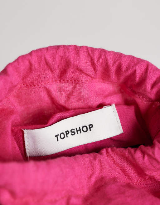 Topshop Harper petit sac cabas en paille à pompons rose, 3 de 4