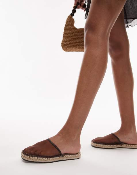 Topshop - Harry - Espadrille-muiltjes in chocoladebruin - view 1