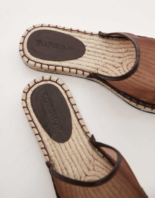 Topshop Harry espadrille mule in chocolate, 2 of 4