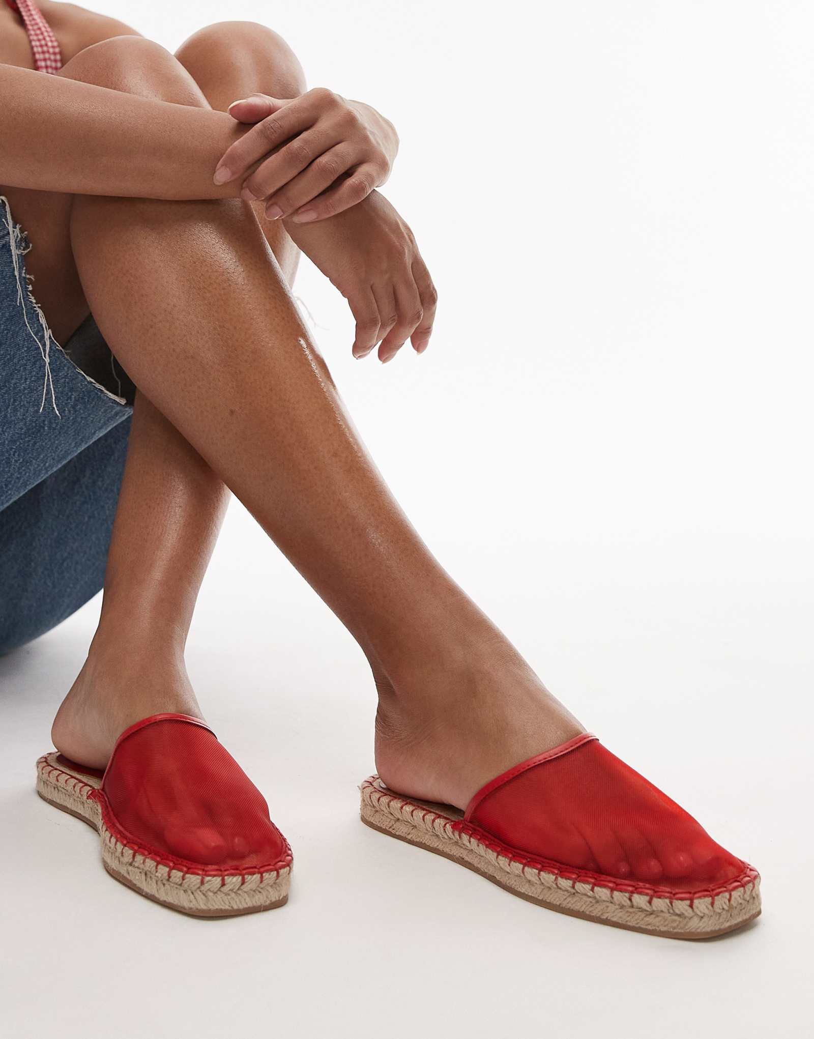 Красные шлепанцы-эспадрильи Topshop Harry
