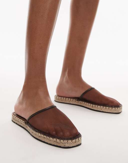 Topshop - Harry - Mules façon espadrilles - Chocolat, 3 de 4