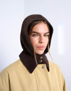 Hayley button balaclava in chocolate