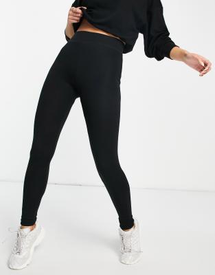 Topshop full length heavy weight legging with deep waistband in black