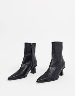 chunky heel tall black boots