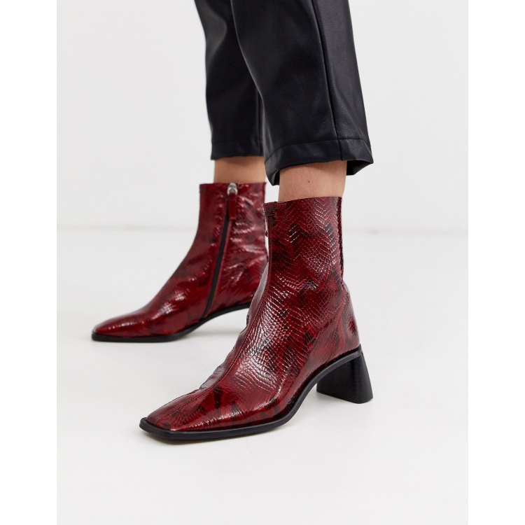 Topshop marcel snake on sale boots