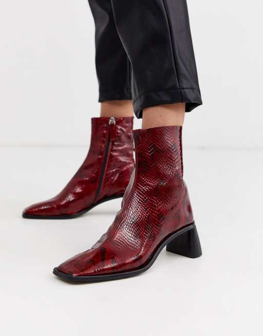 Topshop hot sale snakeskin boots