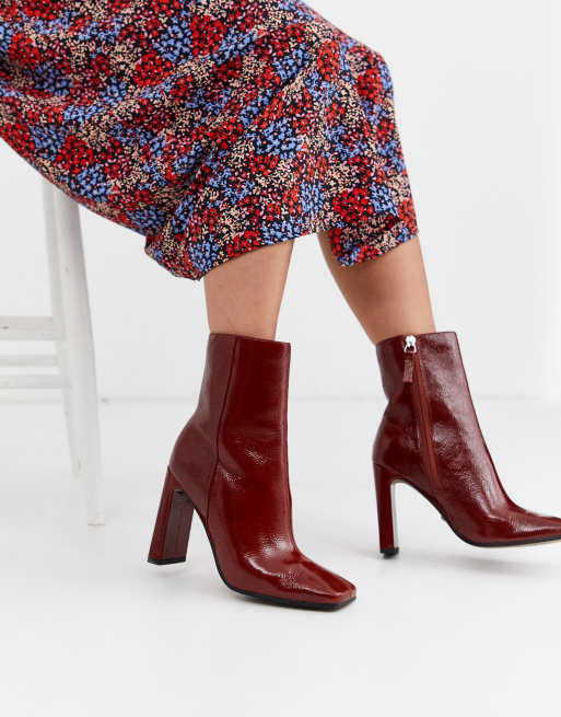 Topshop red patent clearance boots