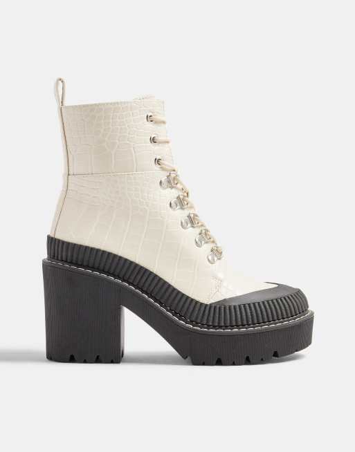 topshop zip front chunky boots