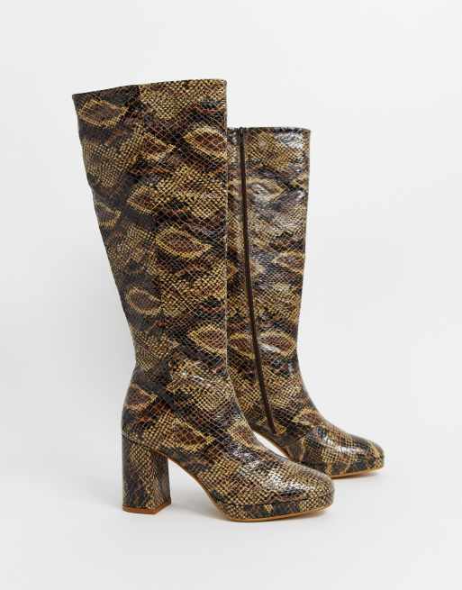 Topshop hot sale snakeskin boots