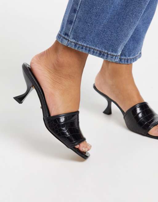 black low heel mule