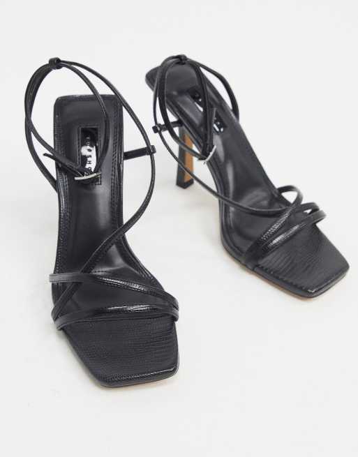 Topshop black strappy store sandals