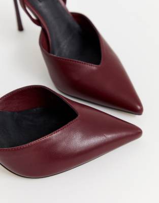 burgundy slingback shoes
