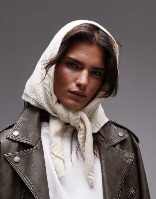 Topshop - Heidi - Foulard in maglia color crema