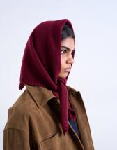 Topshop Heidi hooded scarf in burgundy