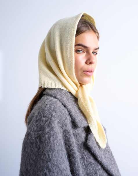 Topshop Heidi hooded scarf in buttermilk - view 1