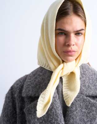 Topshop Heidi Hooded Scarf In Yellow