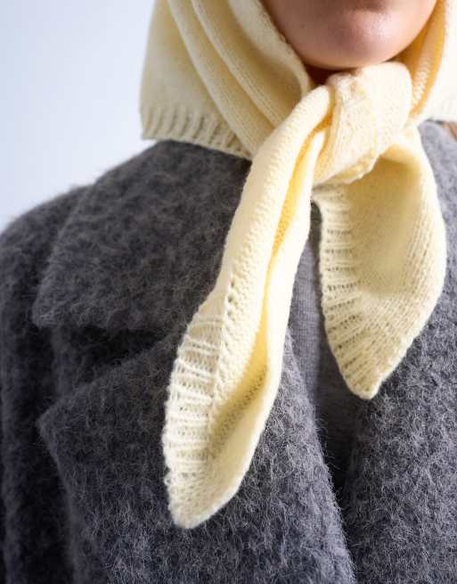 Topshop Heidi hooded scarf in buttermilk