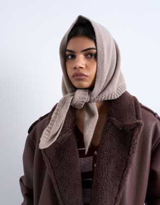 Topshop Heidi Hooded Scarf In Neutral