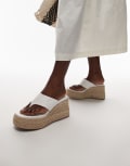 [Topshop] Topshop Heidi toe thong espadrille wedge in white 41 WHITE