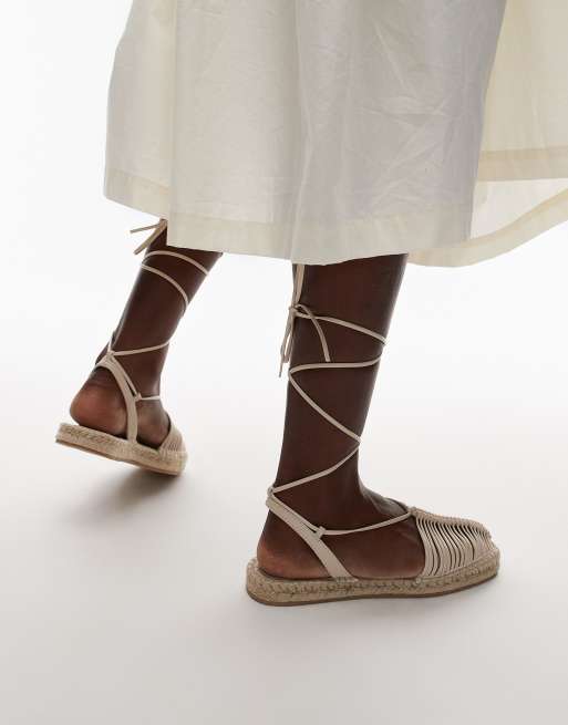 Topshop – Helayna – Naturvita, vävda espadrillos, 4 av 4