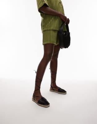 Topshop Helayna weave espadrille in black